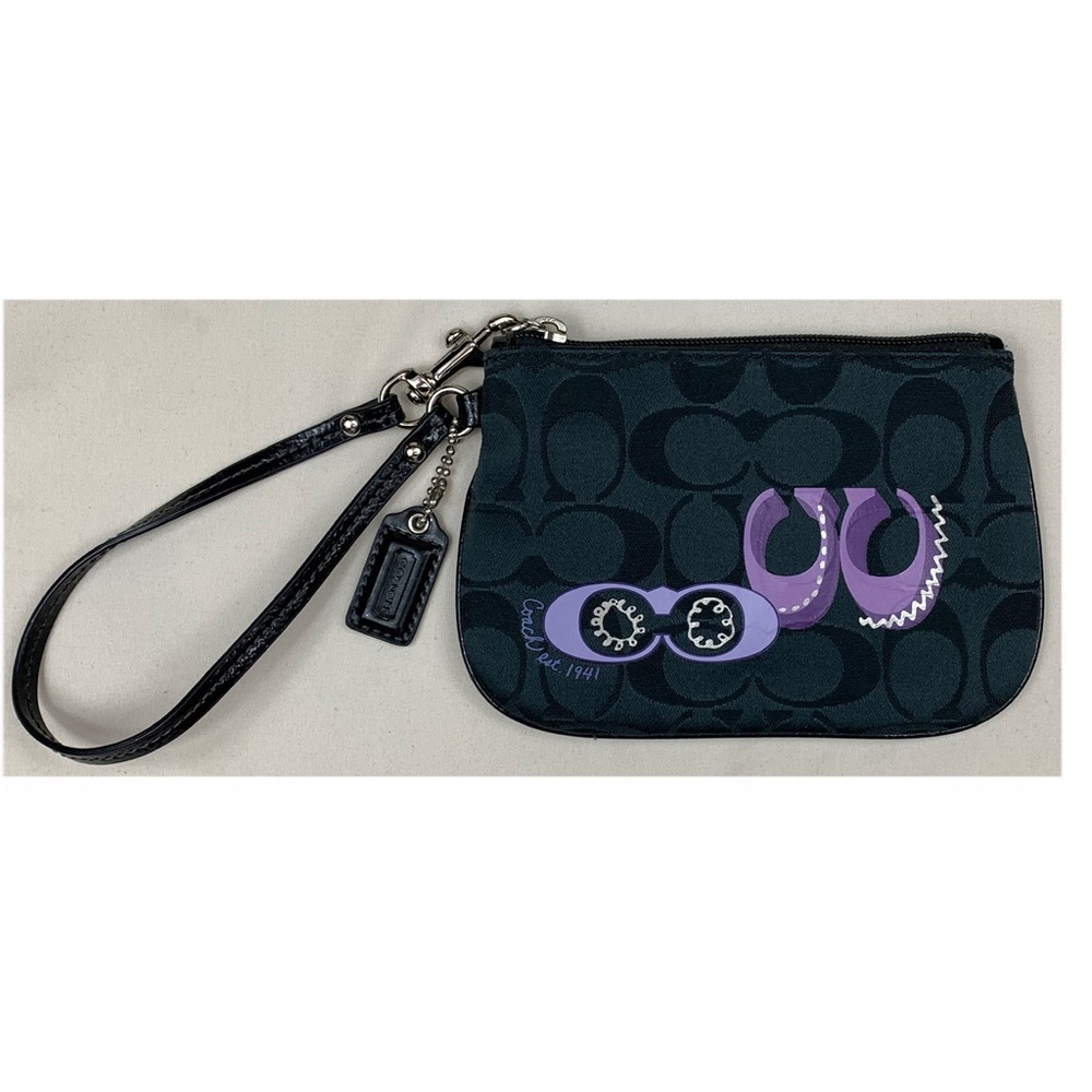 Coach Black and Purple Wristlet